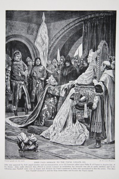 Giovanni Rende Omaggio al Legato Papale, 1213, illustrazione da 